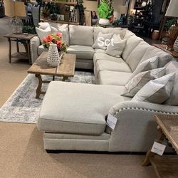 Dellara Chalk Sectional Oversized Ashley Brand New Couch 
