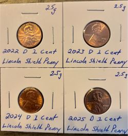 4 Lincoln Shield Pennies