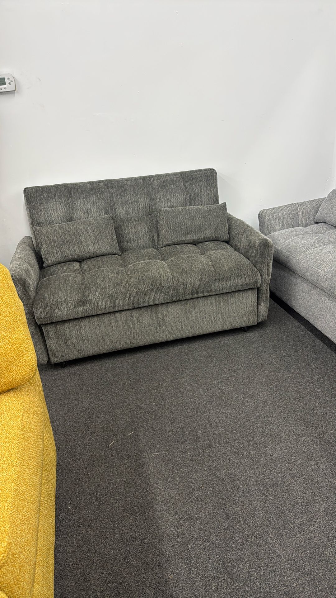 Convertible Sleeper Sofa In Dark Grey