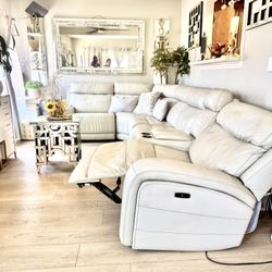 Leather couch sectional w/ recliner $250