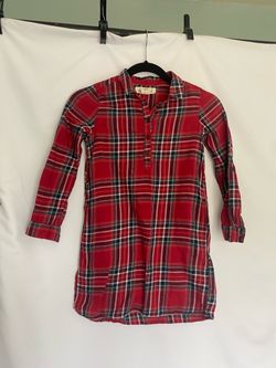 Red Plaid Flannel Shirt Dress