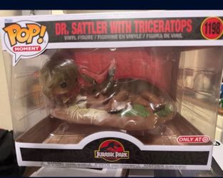 Jurassic Park Dr. Sattler with triceratops funko pop