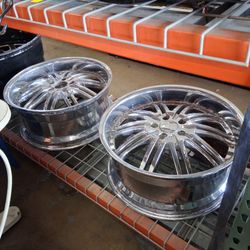 Used 22x8.5" 5x120 +35 chrome wheels