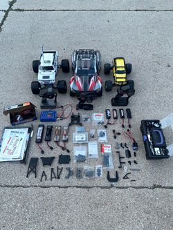 Traxxas RC Car Lot – Slash VXL, Stampede, 1/16 Summit + Batteries, Charger & Parts