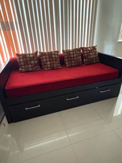 Black Daybed with Storage Drawers