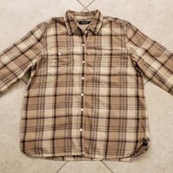 Women’s Lauren Ralph Lauren Plaid Button Shirt Size L Brown