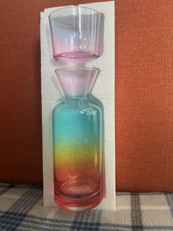 Redco Glass Bedside Water Carafe W/tumbler 