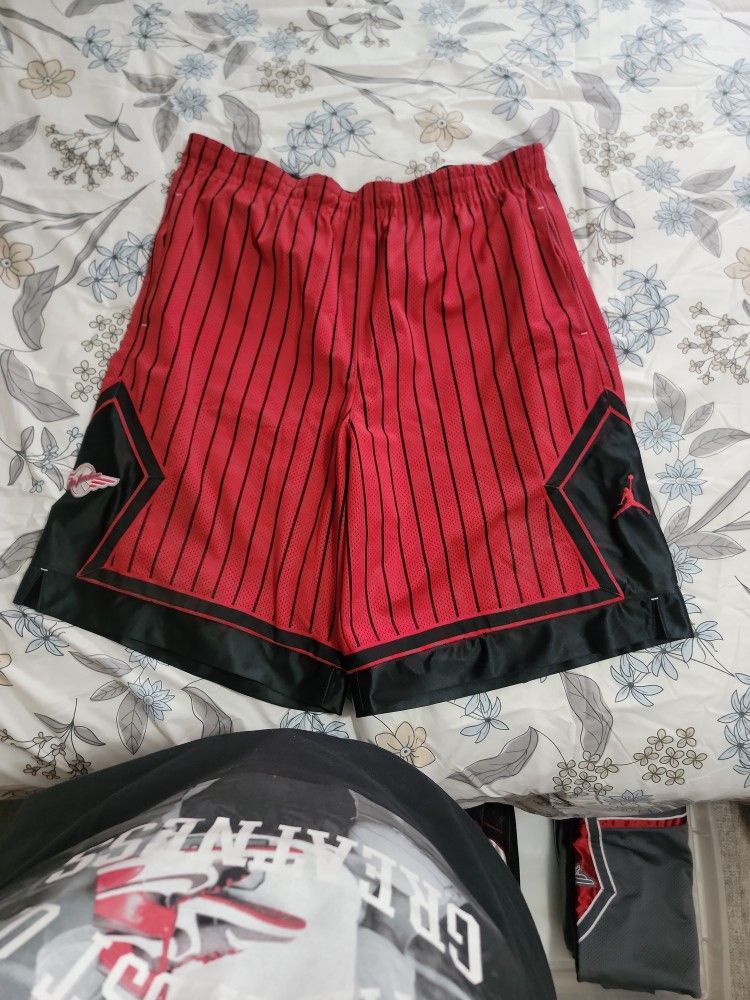 Vintage 90s Jordan Shorts Red/Black Pinstripe Jumpman Air Mesh