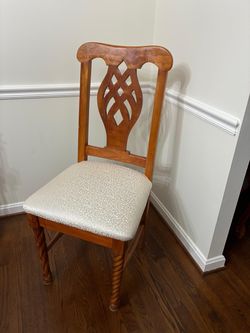 Wood Dining Chair with Upholstered Seat