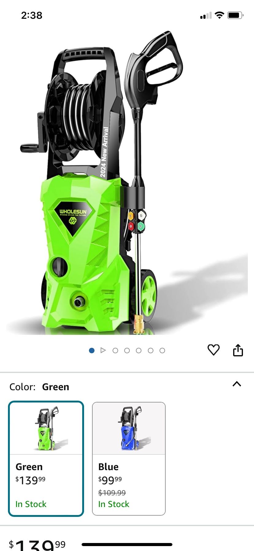 WHOLESUN 3000PSI Electric Pressure Washer