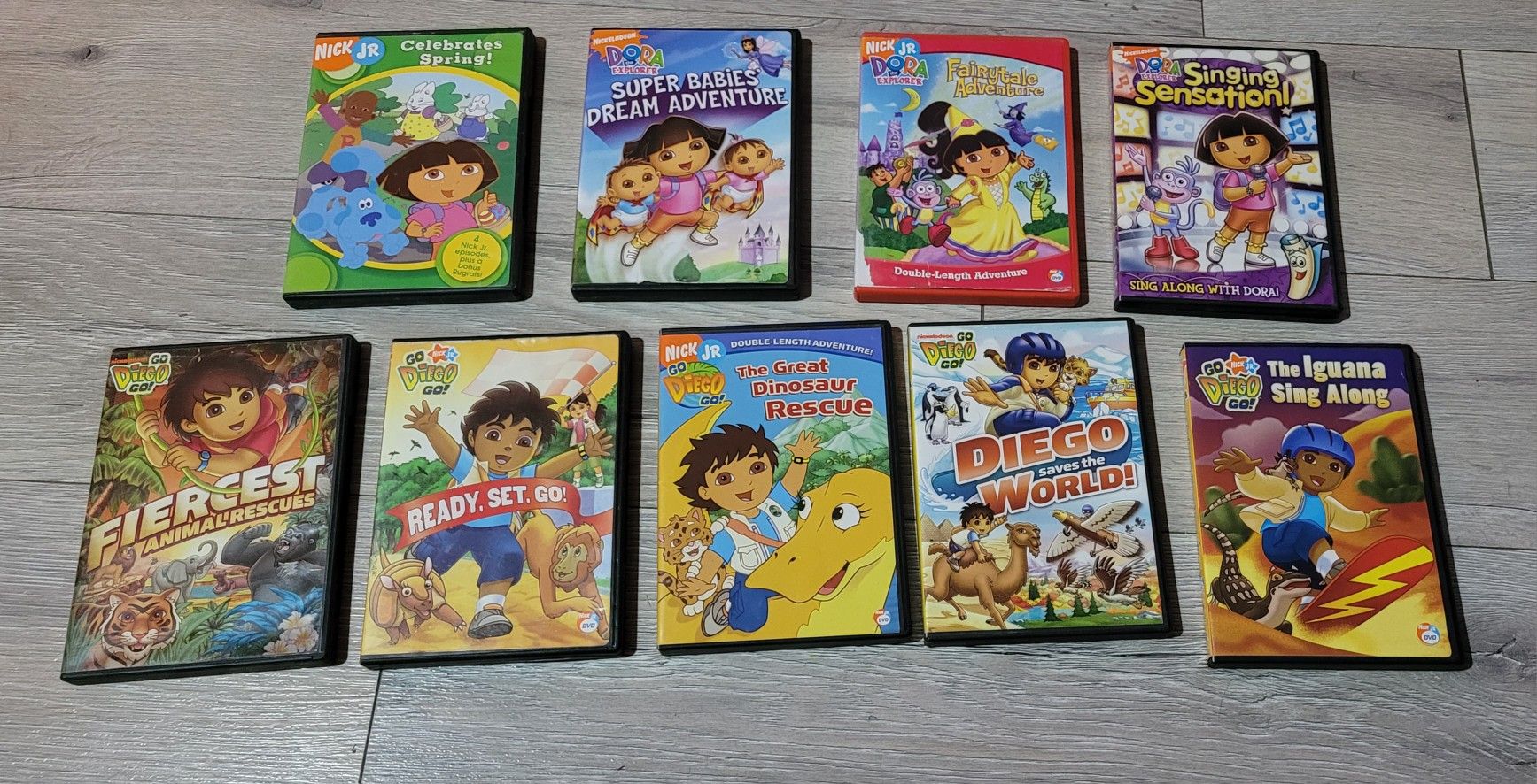 Dora The Explorer (4) & Diego Dvds (5)
