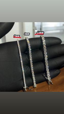 VVS Moissanite 💎 Bracelet “7inch 3MM set in sterling silver