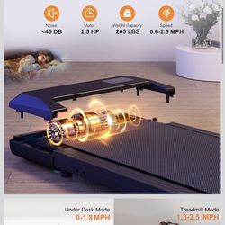 New In Box! Walking Pad, Under Desk Treadmill, 3 in 1 Portable Treadmill with Remote Control LED Display, 2.5 HP Quiet Walking Jogging Machine for Off