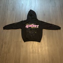Sp5der Pink V2 Black Hoodie