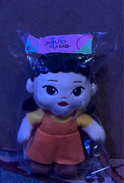 Netflix Squid Game Young Hee 5 in Plush Doll, Orange Dress Multicolor