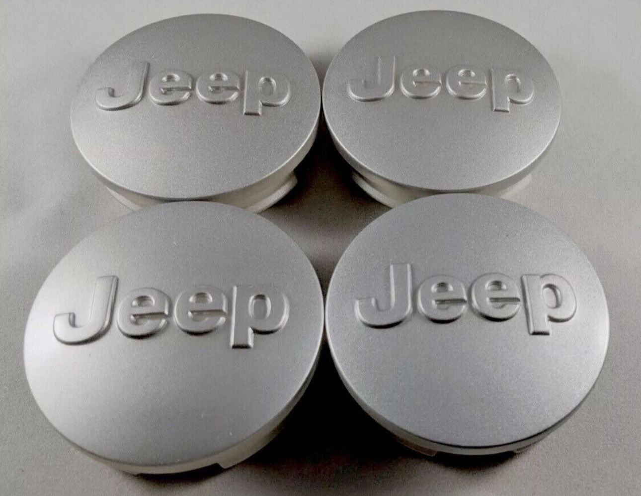 Jeep 64mm 2.5" Silver Wheel Center Cover Caps Grand Cherokee Wrangler Compass