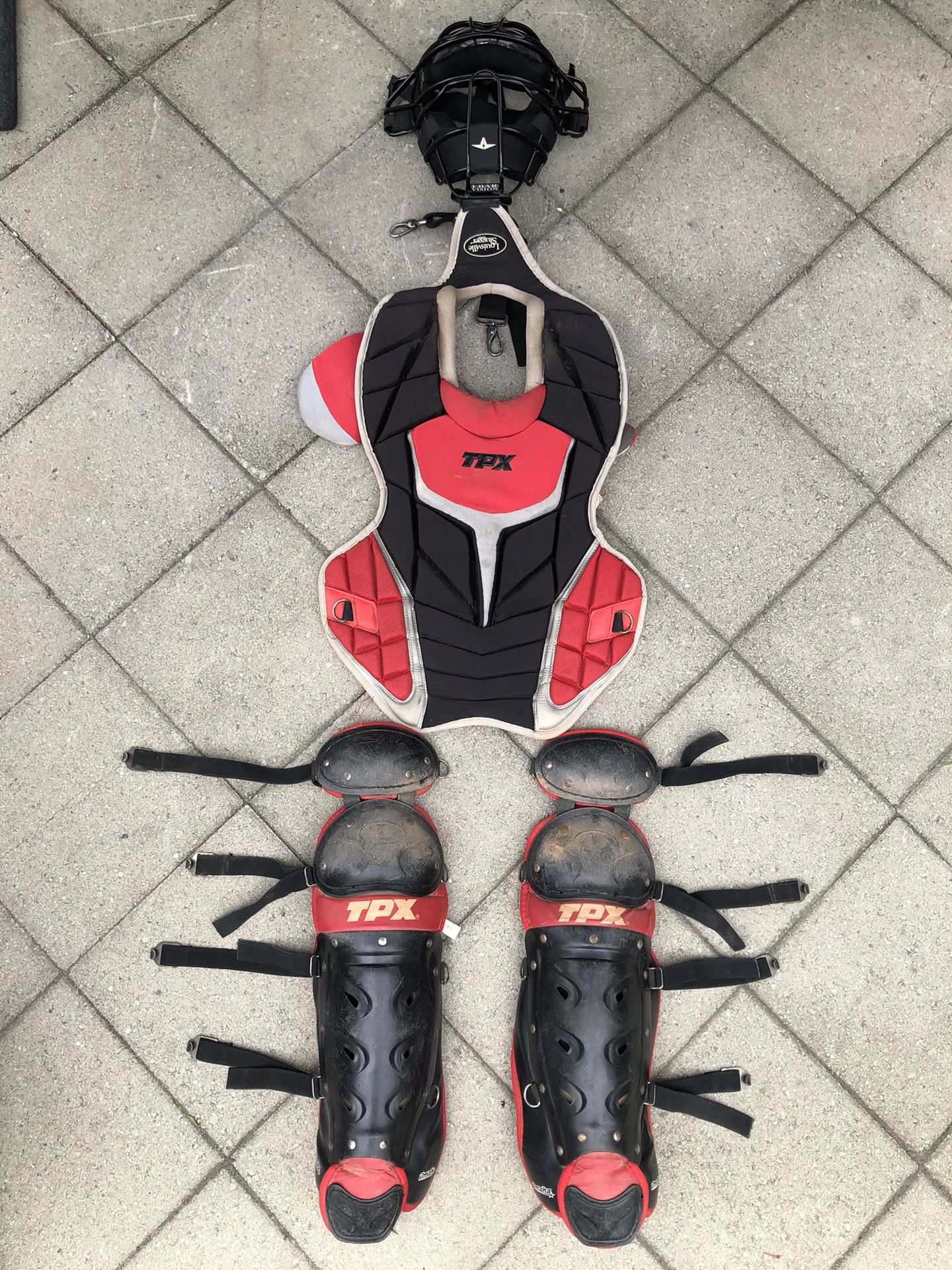 TPX Baseball Catcher Gear In Solid Condition. Size is not labeled . Teen Adult Sz Have More Equipment On My Profile Page $80 firm