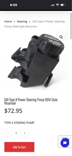 GM Type II Power Steering Pump OEM Style Reservoir