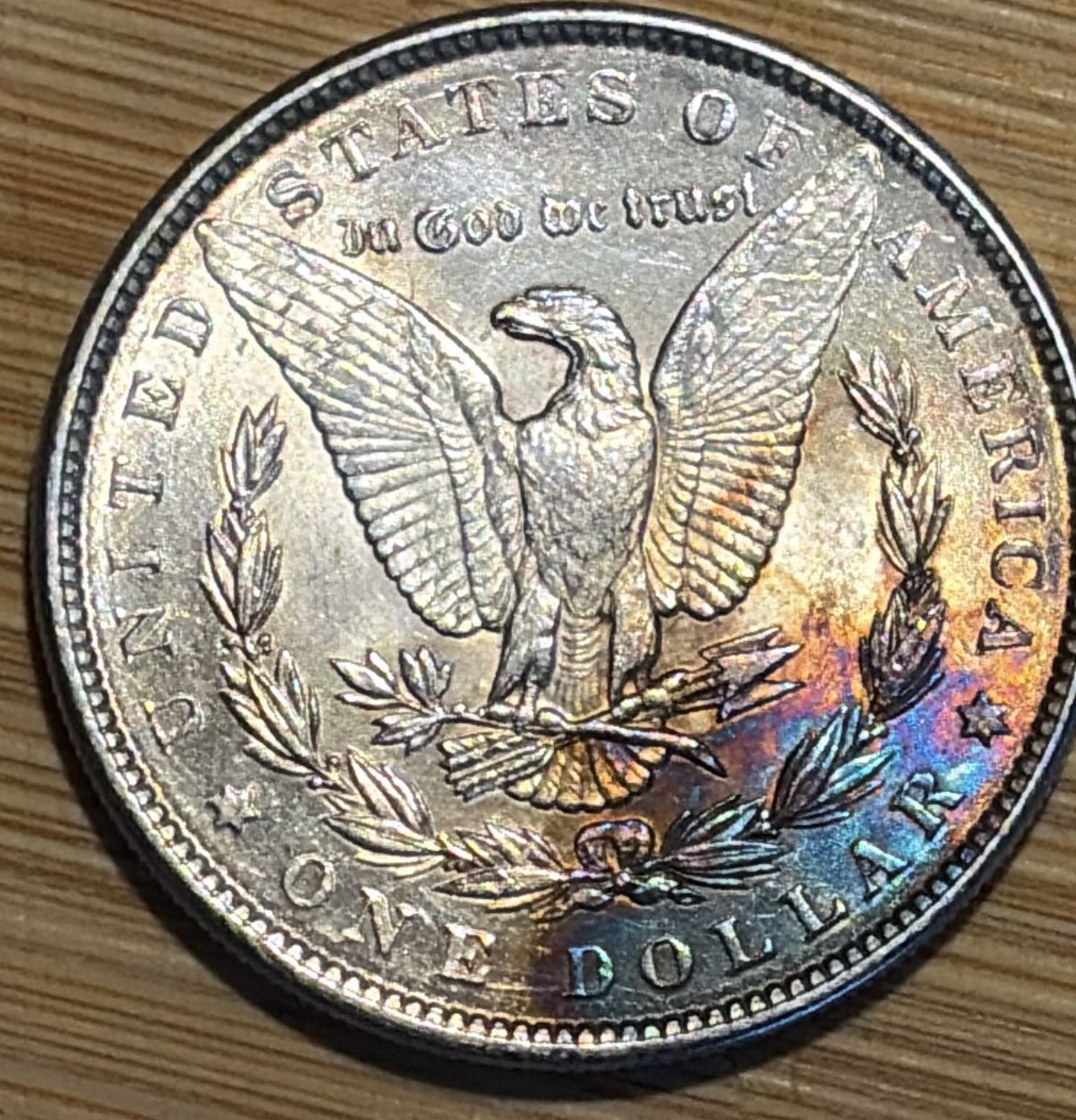 🌈BEAUTIFUL 1890 UNCIRCULATED BAG TONED MORGAN SILVER DOLLAR! WOW!🌈