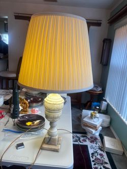 Heavy marble vintage lamp. 29 “ high .$125