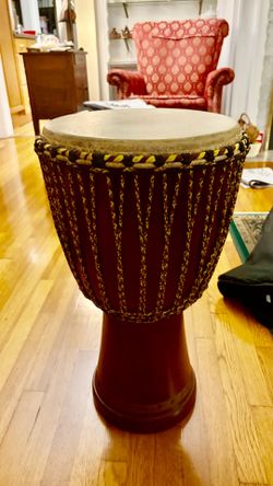 11" Traditional African Djembe Drum – 23" Tall Rope-Tuned Goblet Hand Drum