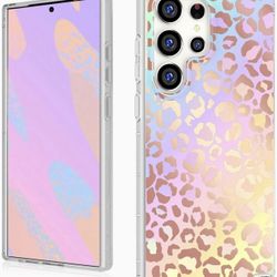 MYBAT PRO Slim Cute Case for Samsung Galaxy S24 Ultra Case 6.8 inch, Mood Series Clear Stylish Glitter Shockproof Non-Yellowing Protective Cover for W