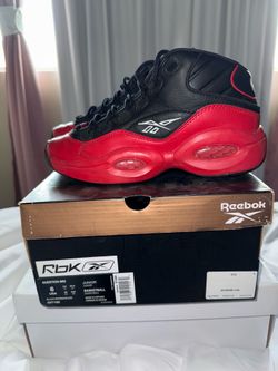 Reebok Question Mid. Black/Red. Women’s 7.5/6y