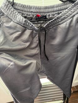 Gray Drawstring Athletic Track Pants