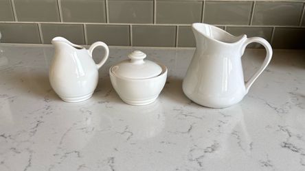 Small milk/creamer pitcher + sugar pot