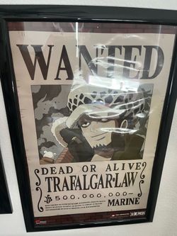 One piece wanted posters (framed)
