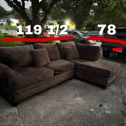Brown sectional couch