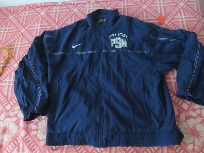 Vintage Nike Team Sports Penn State PSU Full Zip Windbreaker Jacket Sz L