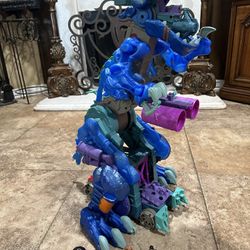 Imaginext Fisher Price Imaginext BLUE ULTRA T-REX Walking Dinosaur Lights & Sounds
