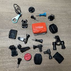 GoPro Accessories Lot - Mounts, Clips, Adhesives, and Case