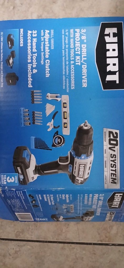 HART 3/8" Drill / Driver Project Kit w/ Hand Tools, Tool Bag &  Accessories