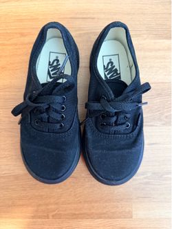 Vans black authentic toddler shoes size 10