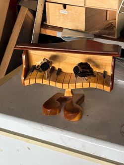 Handcrafted Wooden Grand Piano Sculpture