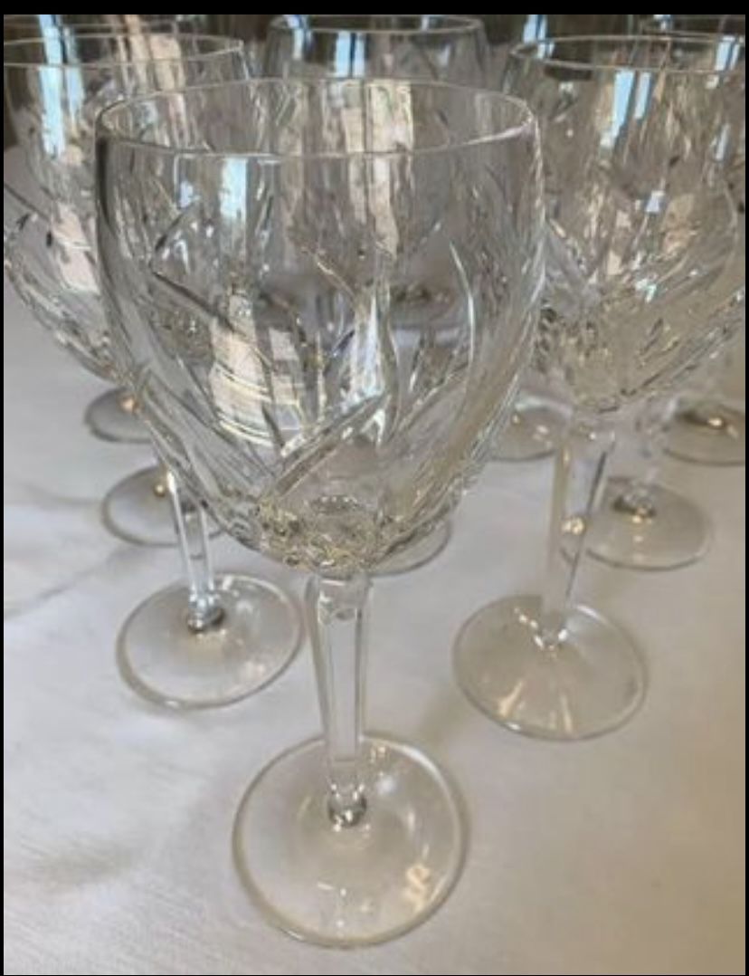 Set of 12 Lucerne Crystal by Waterford 8.5" Wine Goblets
