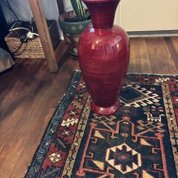Red Bamboo Vase