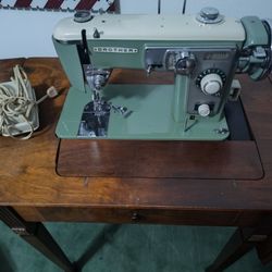 Vintage Brother 210 Sewing Machine With Sewing Cabinet
