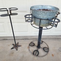 Horseshoe Metal Drink Stands Outdoor Porch Patio Pool Bar