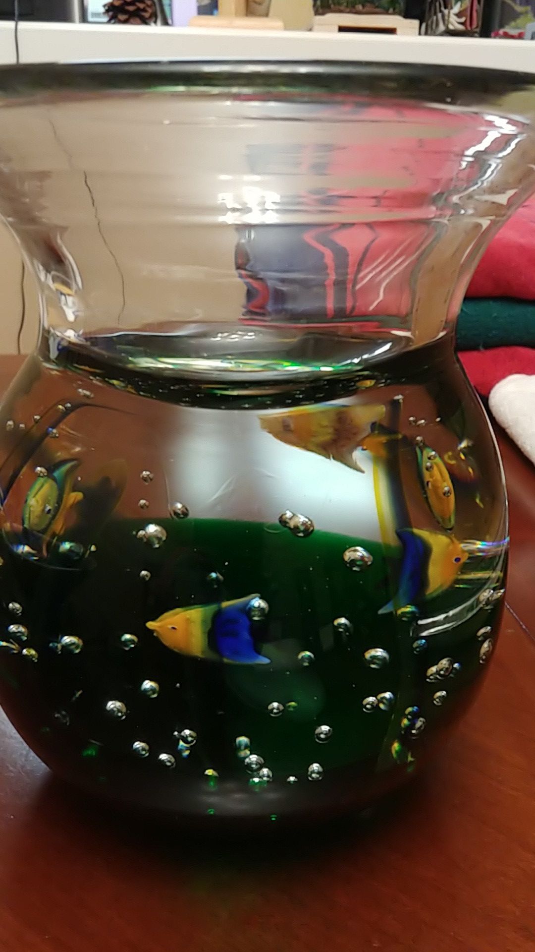 Massive Murano Hand Blown Glass 6 Fish Aquarium