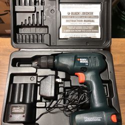 Black And Decker Drill W/ Charger And Batteries
