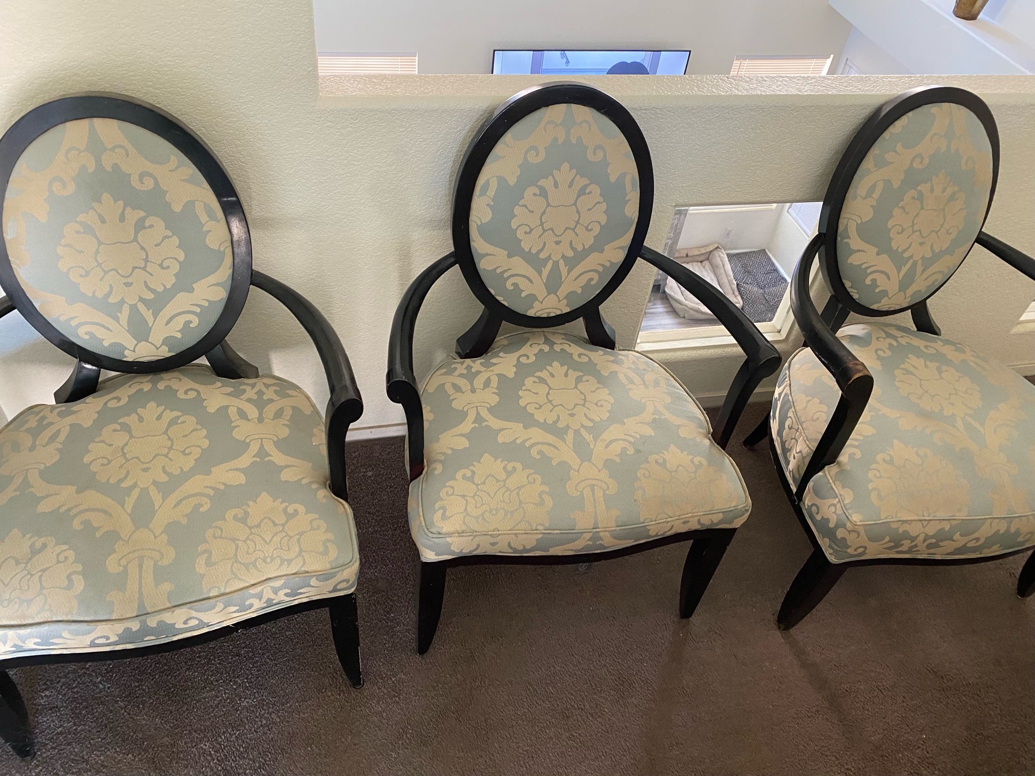 The Barbara Barry Collection for Baker Furniture Oval X-Back Lounge Arm Chairs Accent Chairs