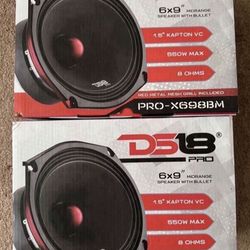 (4) DS18 Pro-X698BM (8 Ohms)Midrange 6x9’s With Bullet (BRAND New) Read Description