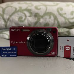 Sony Cyber-shot DSC-W170 10.1MP Compact Digital Camera - Red ( read description )