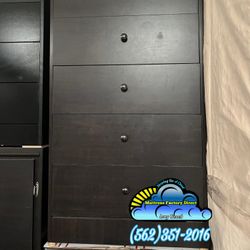 Espresso Jumbo Dresser 1 Knob Chest Cajonera 