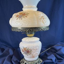 Antique Vintage Lamp With Ornaments And Flowers