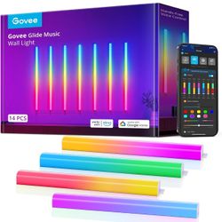 Govee Glide RGBIC Wall Lights, Music Wall Lights Works with Alexa and Google Assistant, Smart LED Light Bars for Bedroom, Living Room, Gaming Room
