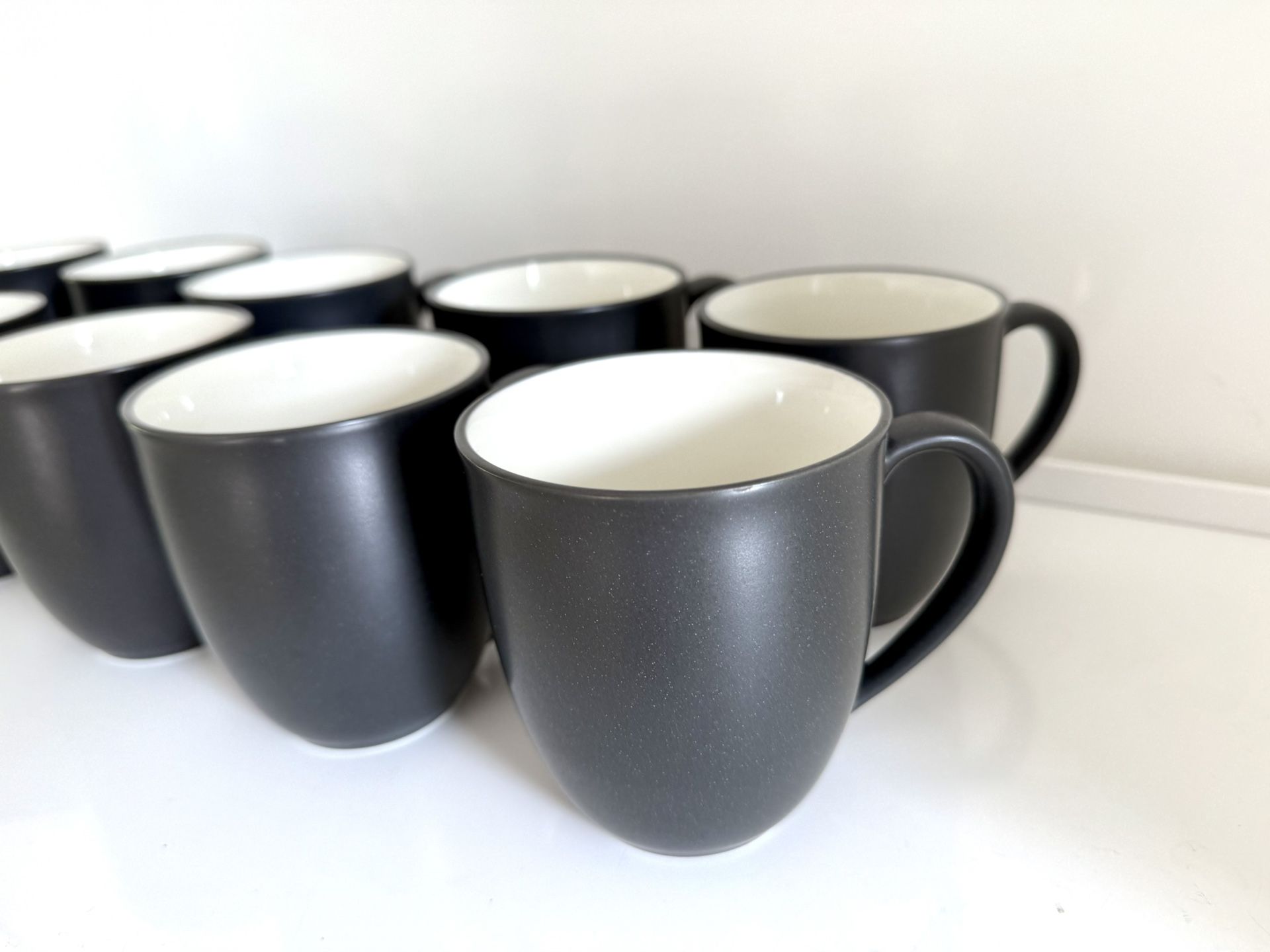 Noritake COLORWAVE GRAPHITE Black Flat Coffee Mug 